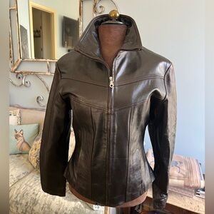 Maxima Dark Brown Leather Jacket